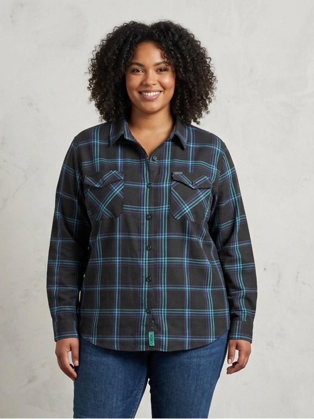 Dixxon‎ Flannel Shreddy Limited Edition Black Teal Navy D-Tech Work Outdooor